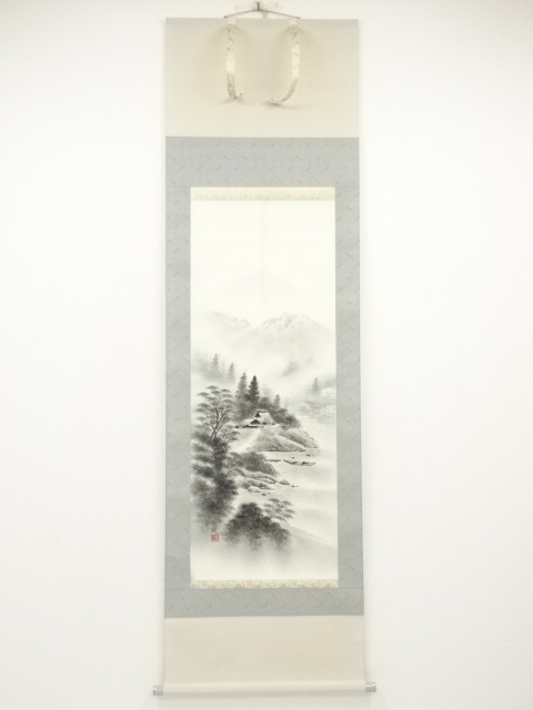 JAPANESE HANGING SCROLL / HAND PAINTED / LANDSCAPE 